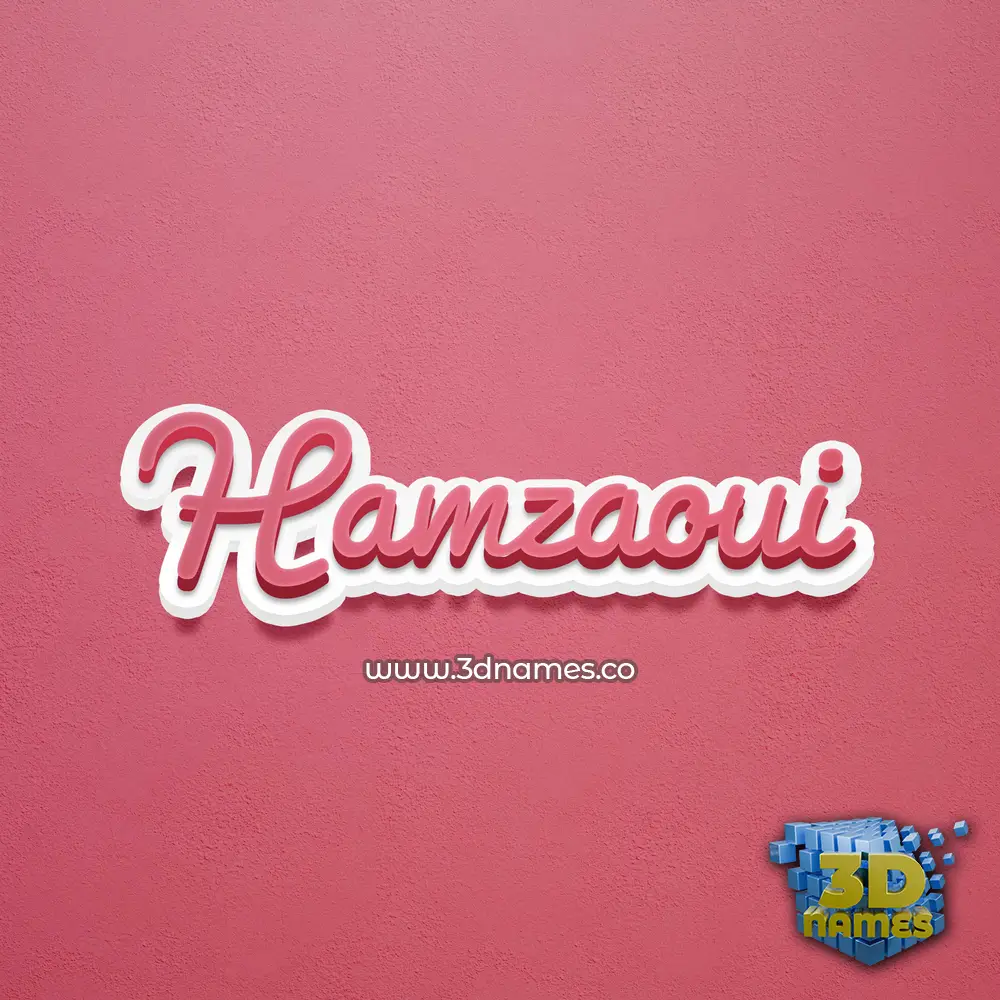 hamzaoui in Red Scribble style - 3D name wallpaper
