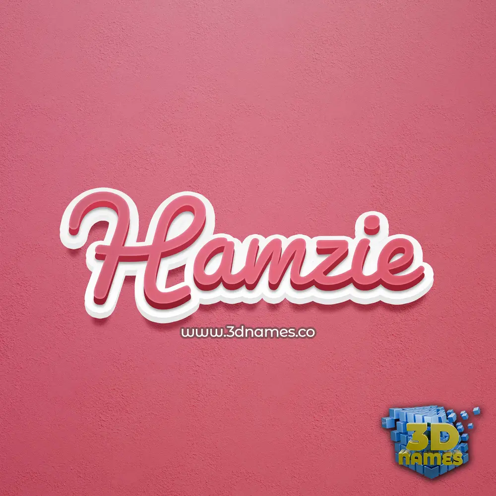 hamzie in Red Scribble style - 3D name wallpaper