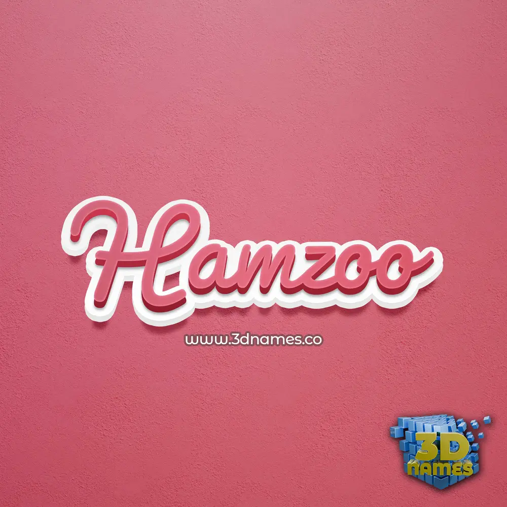 hamzoo in Red Scribble style - 3D name wallpaper