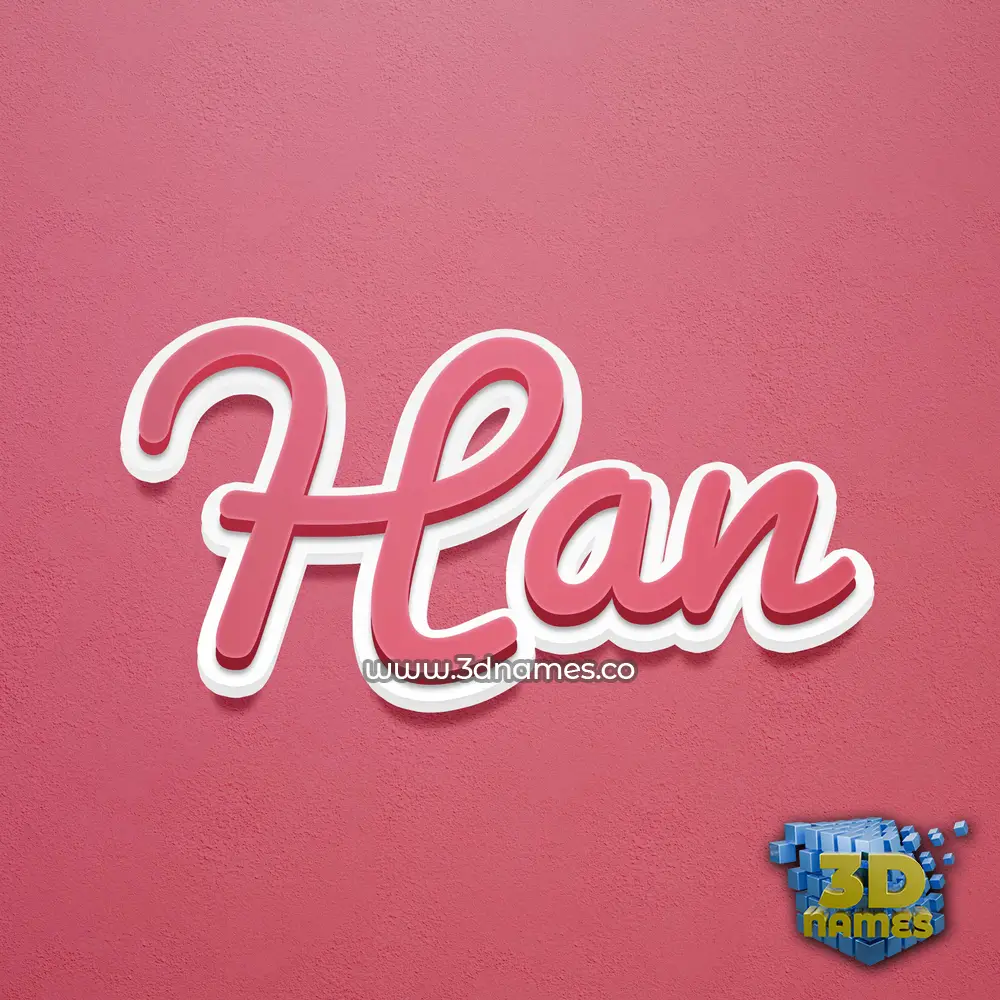 han in Red Scribble style - 3D name wallpaper