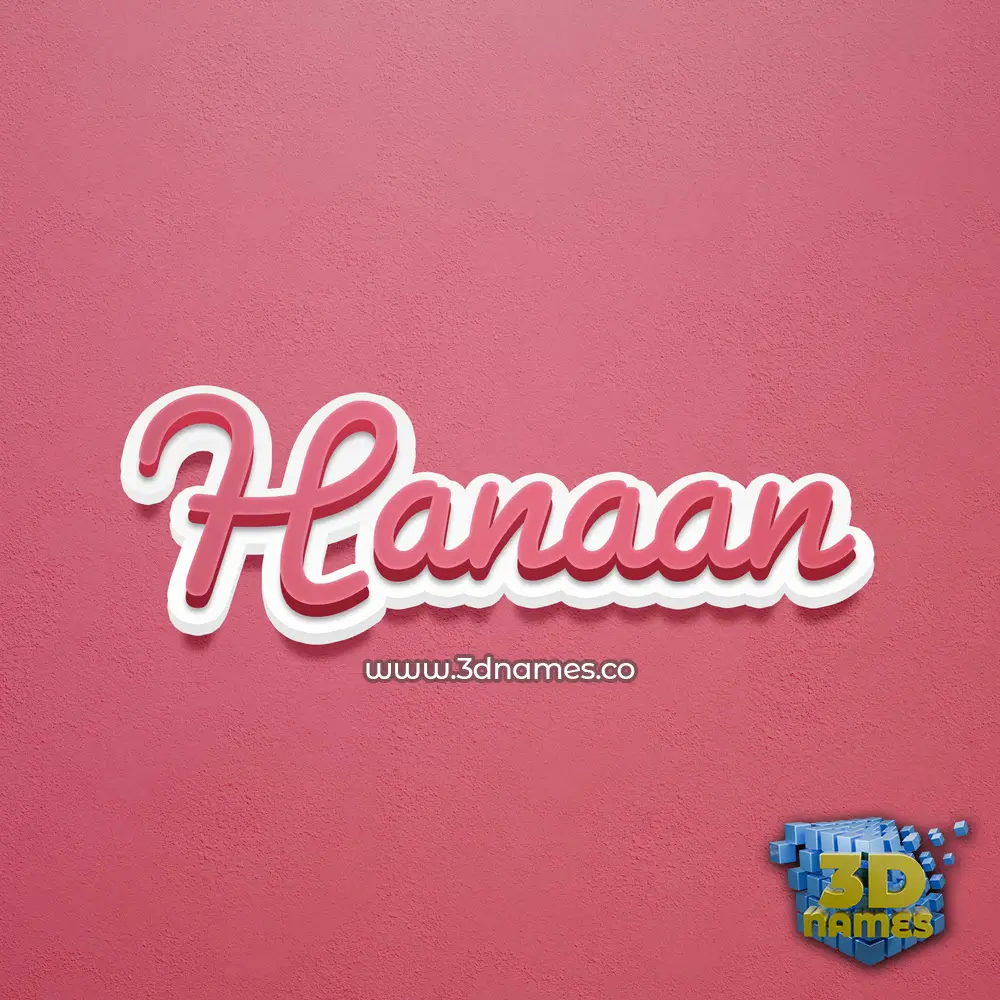 hanaan in Red Scribble style - 3D name wallpaper