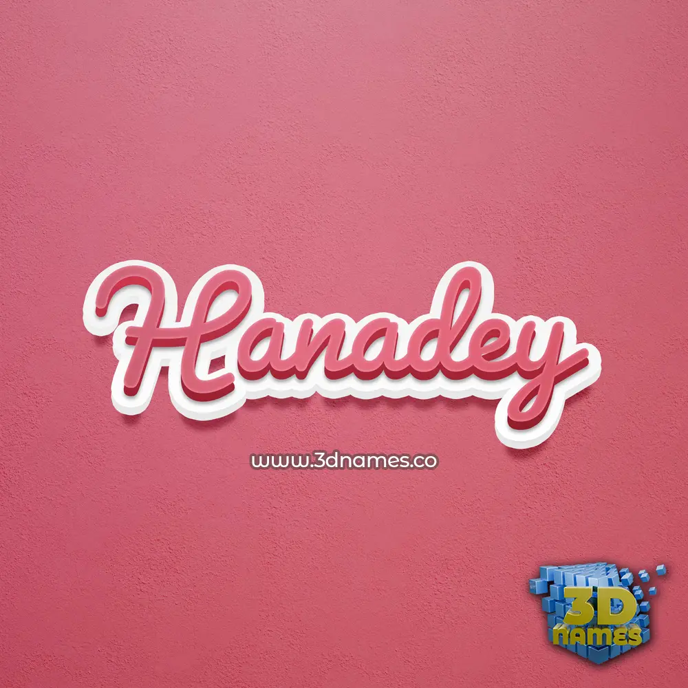 hanadey in Red Scribble style - 3D name wallpaper
