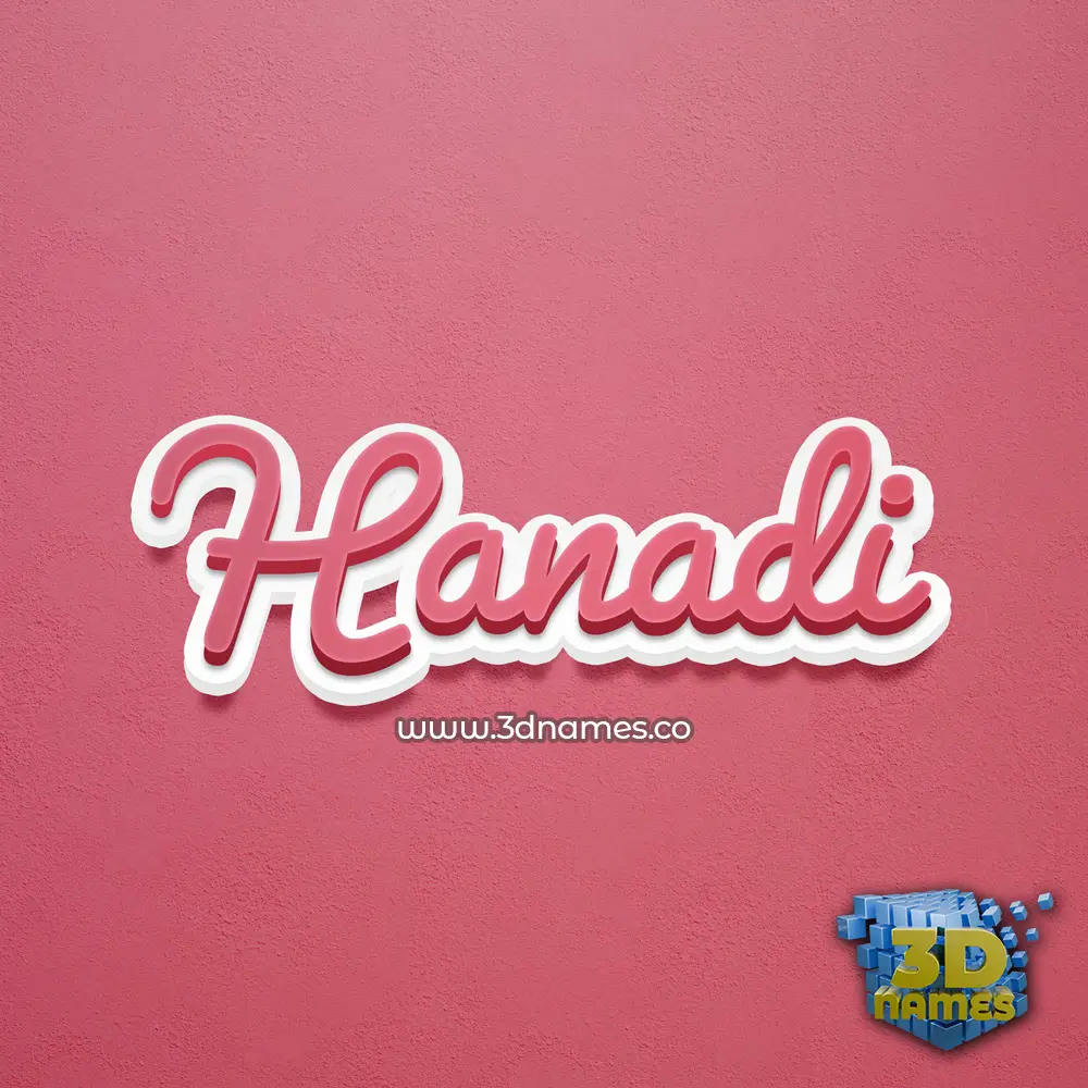 hanadi in Red Scribble style - 3D name wallpaper
