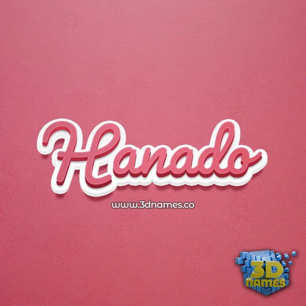 hanado in Red Scribble style - 3D name wallpaper