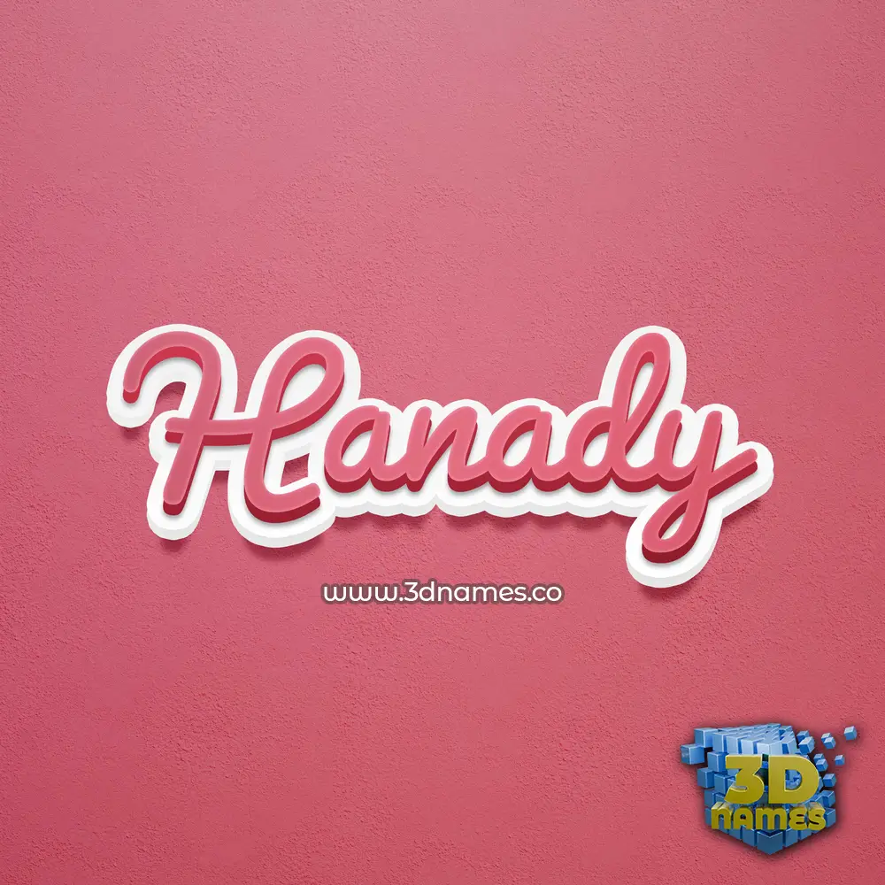 hanady in Red Scribble style - 3D name wallpaper