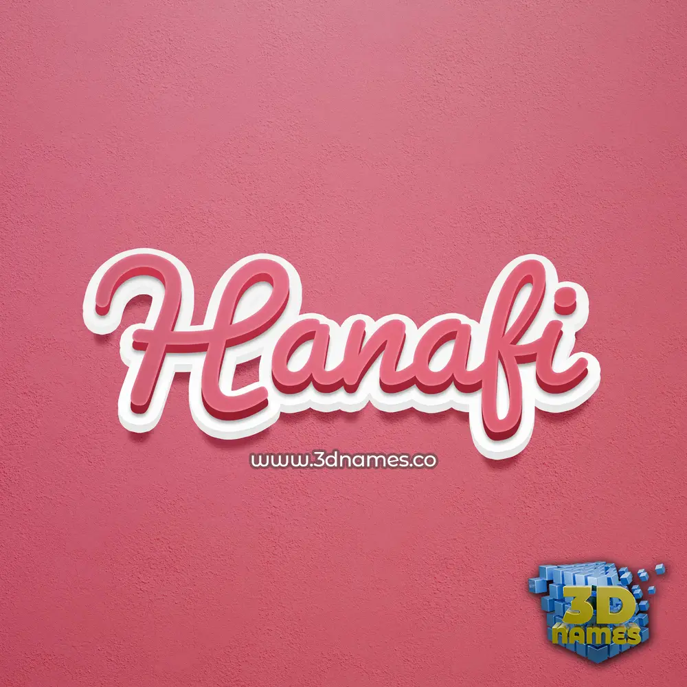 hanafi in Red Scribble style - 3D name wallpaper
