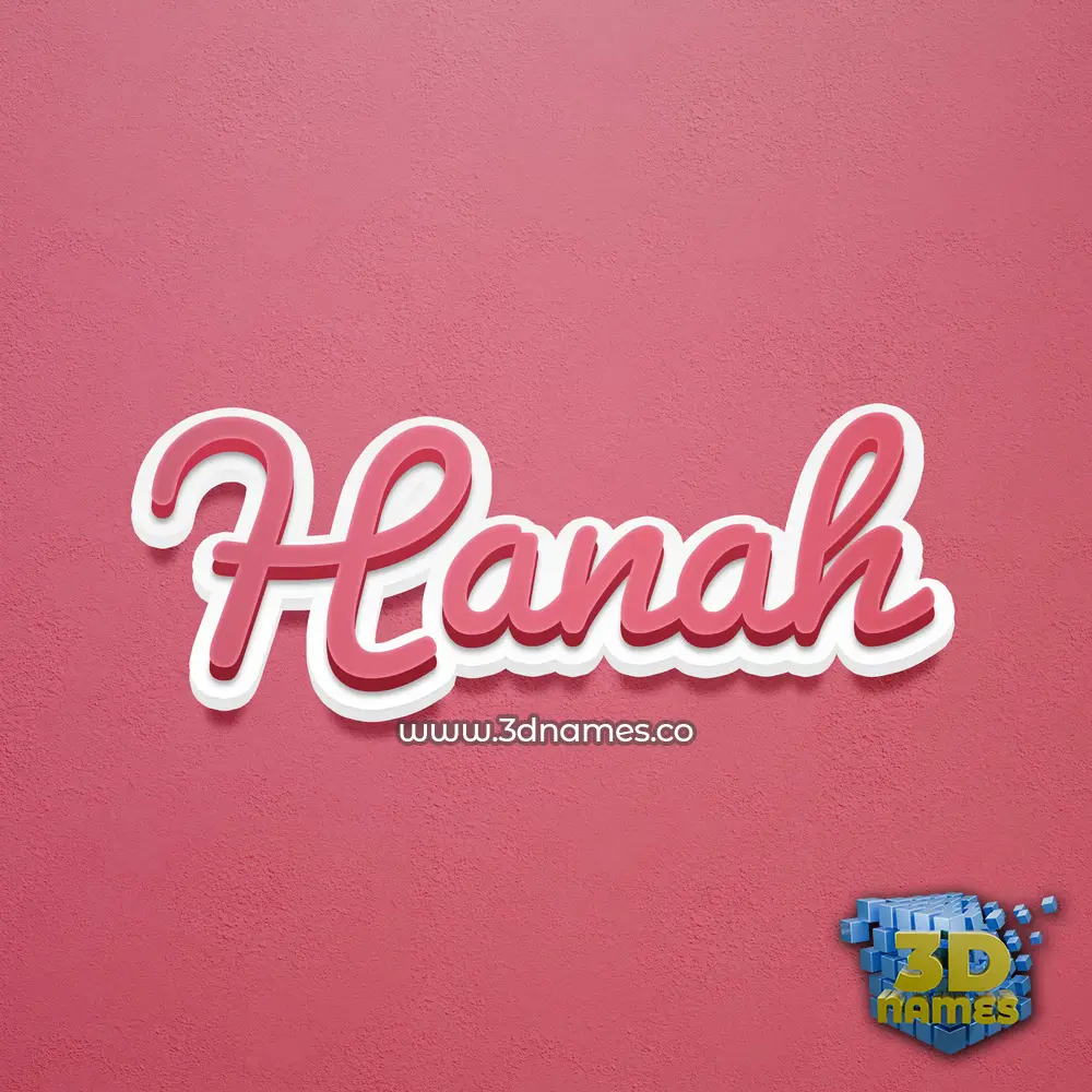 hanah in Red Scribble style - 3D name wallpaper