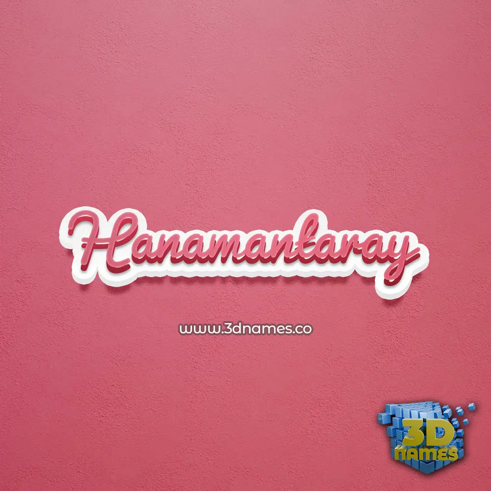 hanamantaray in Red Scribble style - 3D name wallpaper