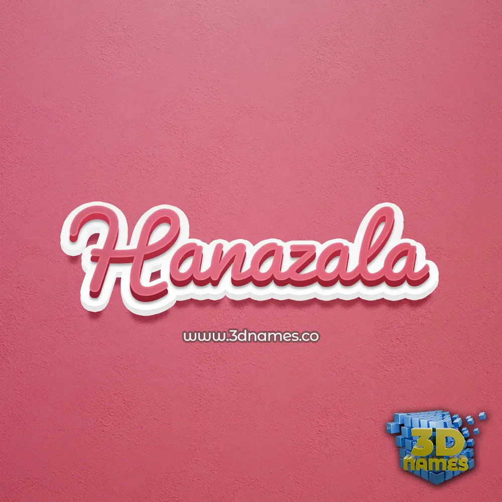 hanazala in Red Scribble style - 3D name wallpaper
