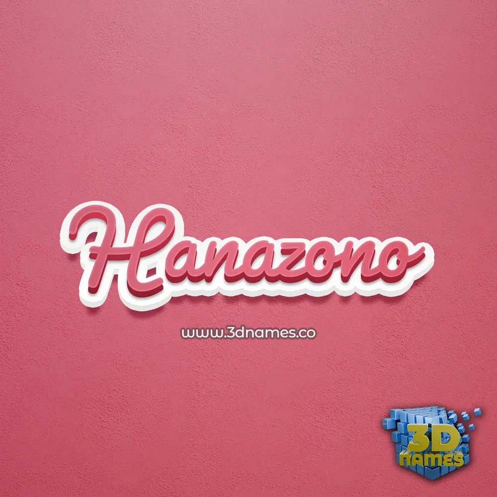 hanazono in Red Scribble style - 3D name wallpaper