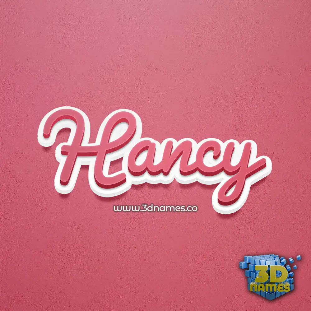 hancy in Red Scribble style - 3D name wallpaper
