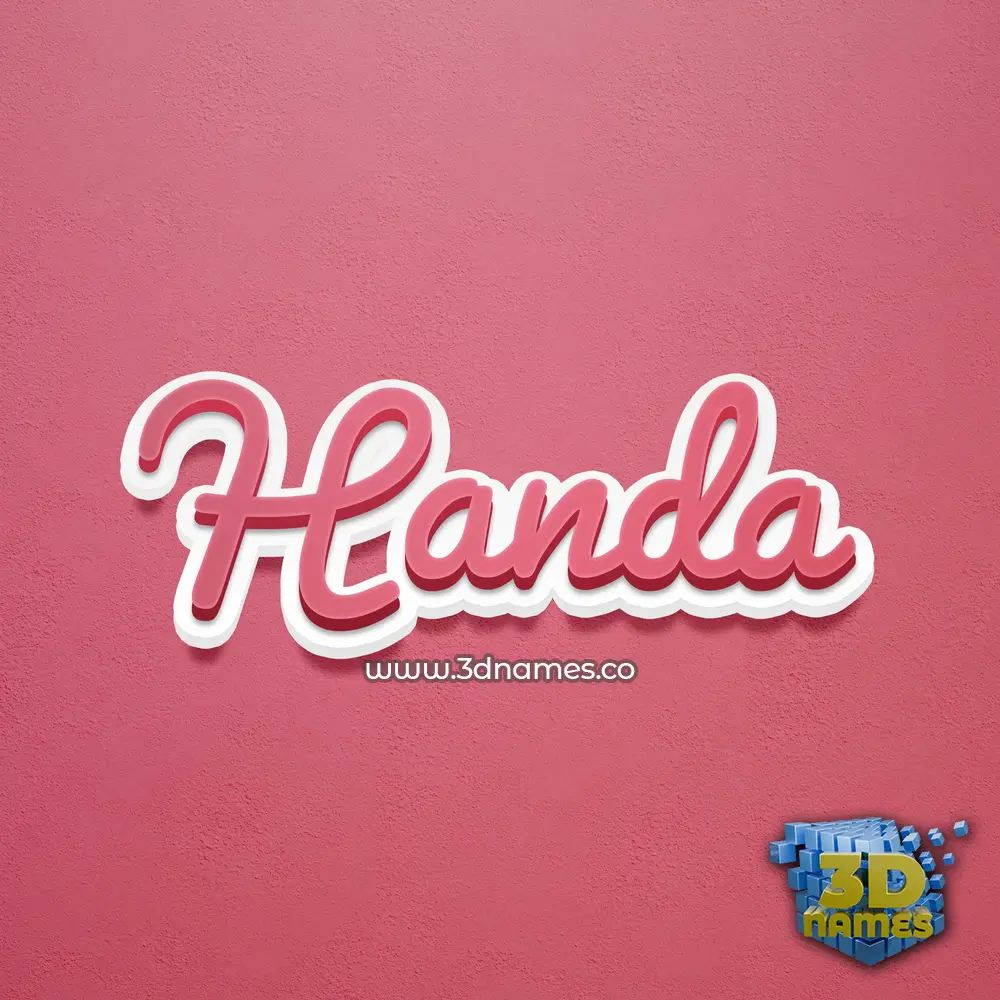 handa in Red Scribble style - 3D name wallpaper