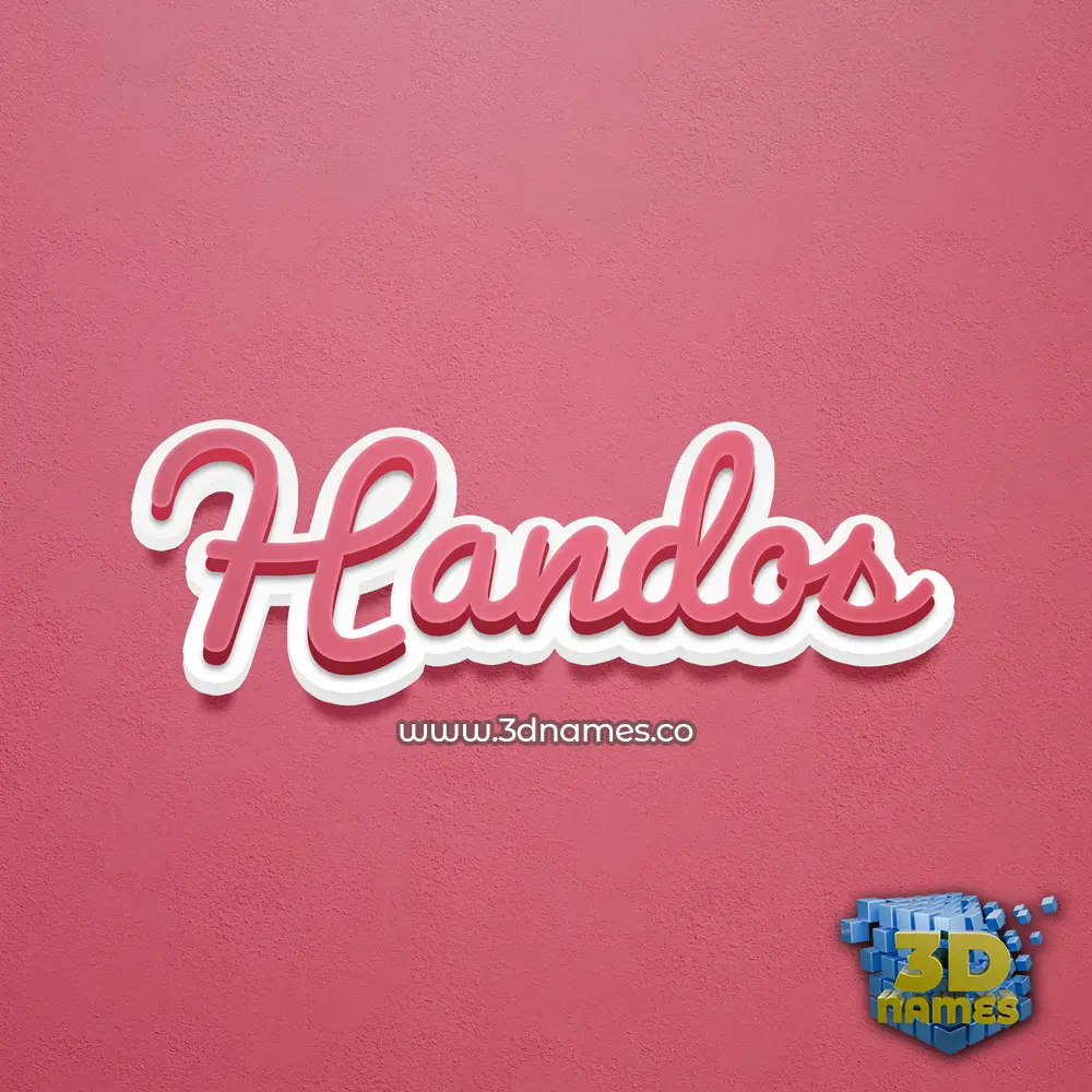 handos in Red Scribble style - 3D name wallpaper