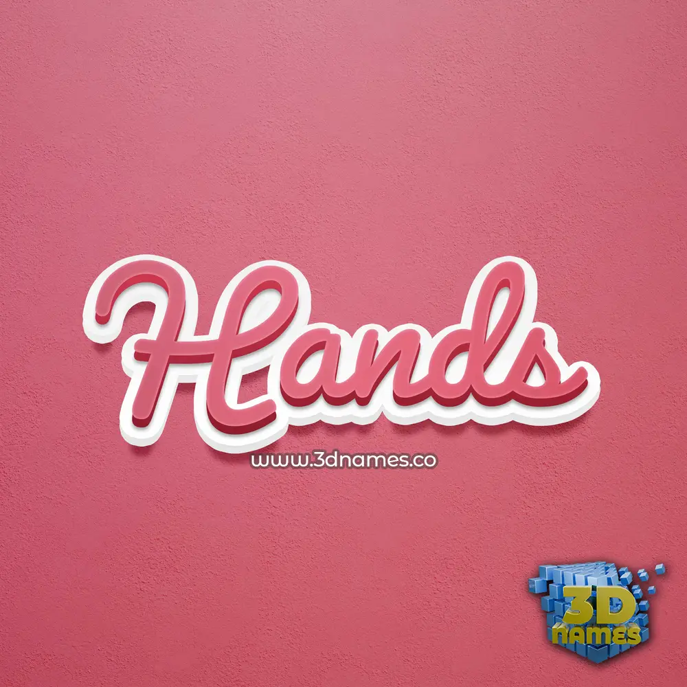 hands in Red Scribble style - 3D name wallpaper