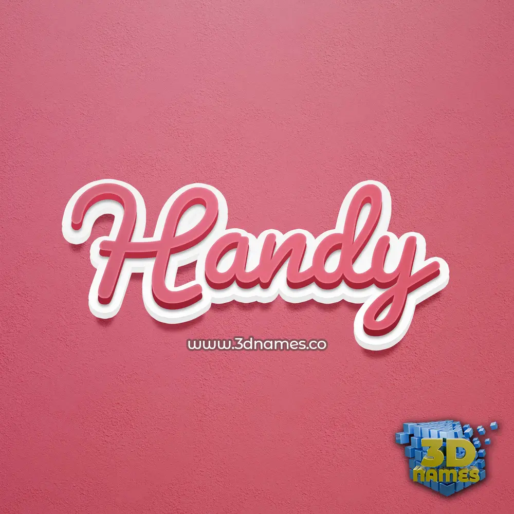 handy in Red Scribble style - 3D name wallpaper