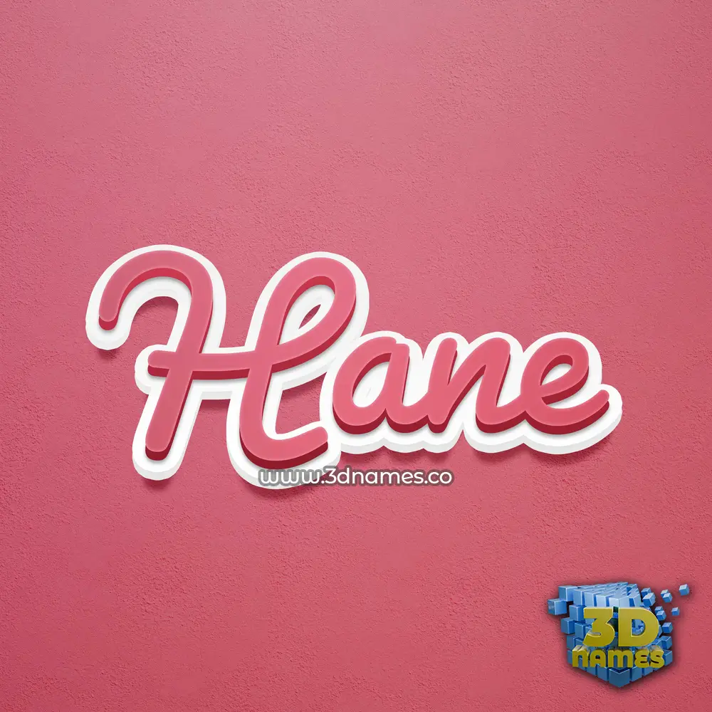 hane in Red Scribble style - 3D name wallpaper