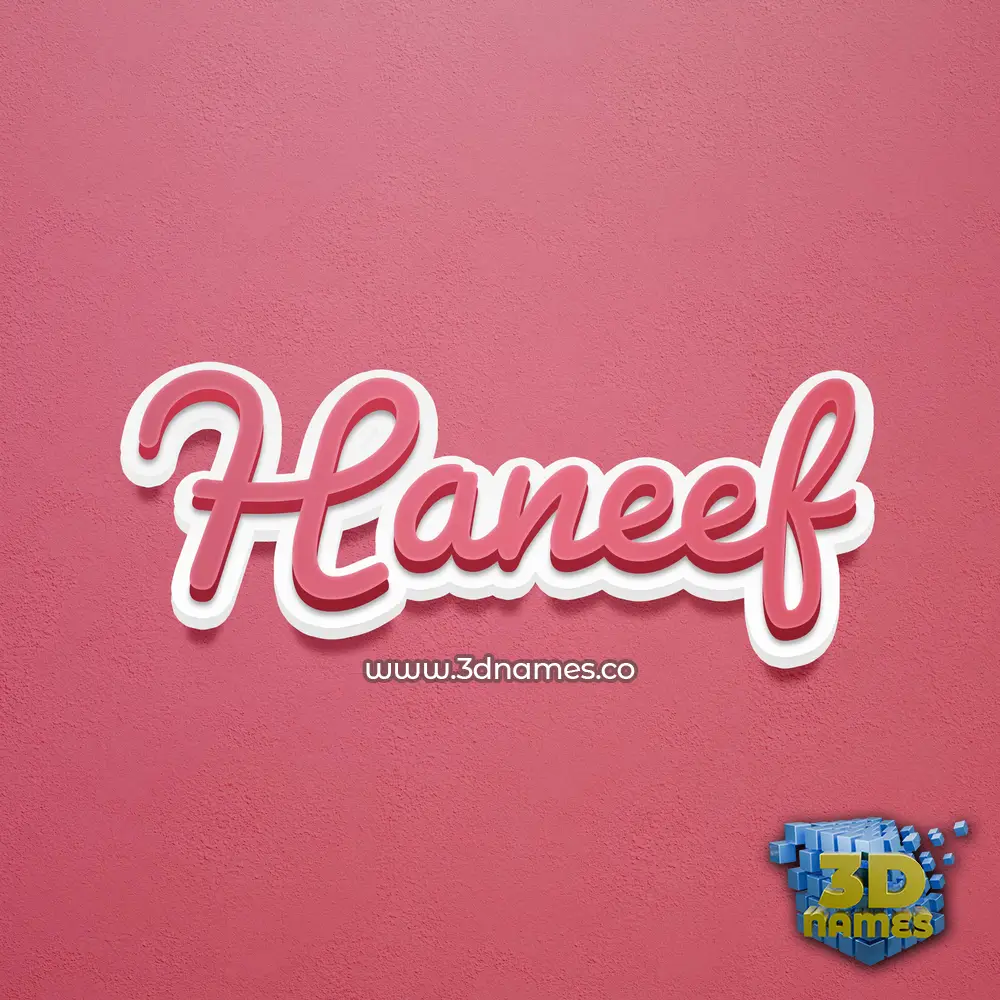 haneef in Red Scribble style - 3D name wallpaper