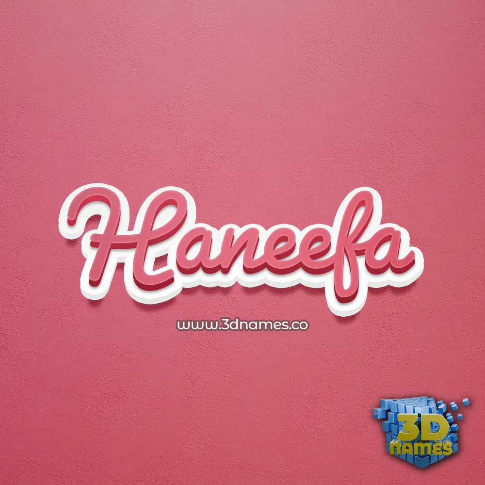 haneefa in Red Scribble style - 3D name wallpaper