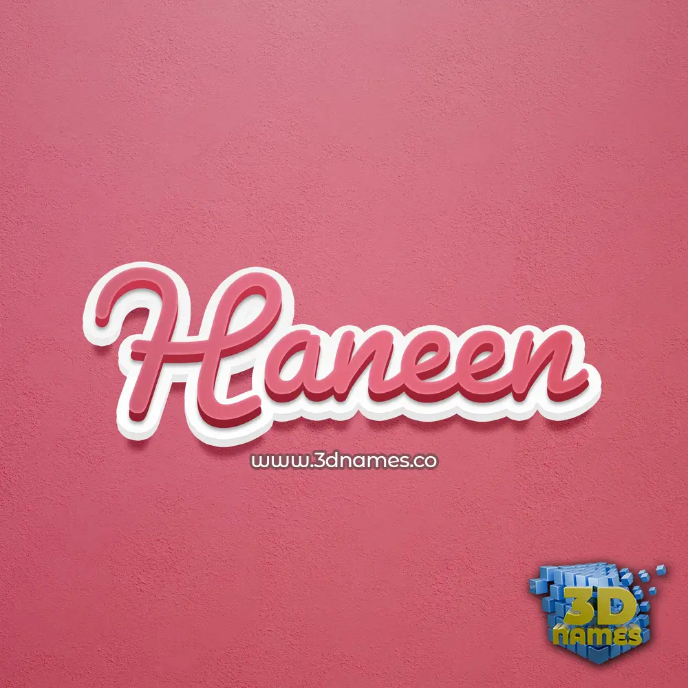 haneen in Red Scribble style - 3D name wallpaper