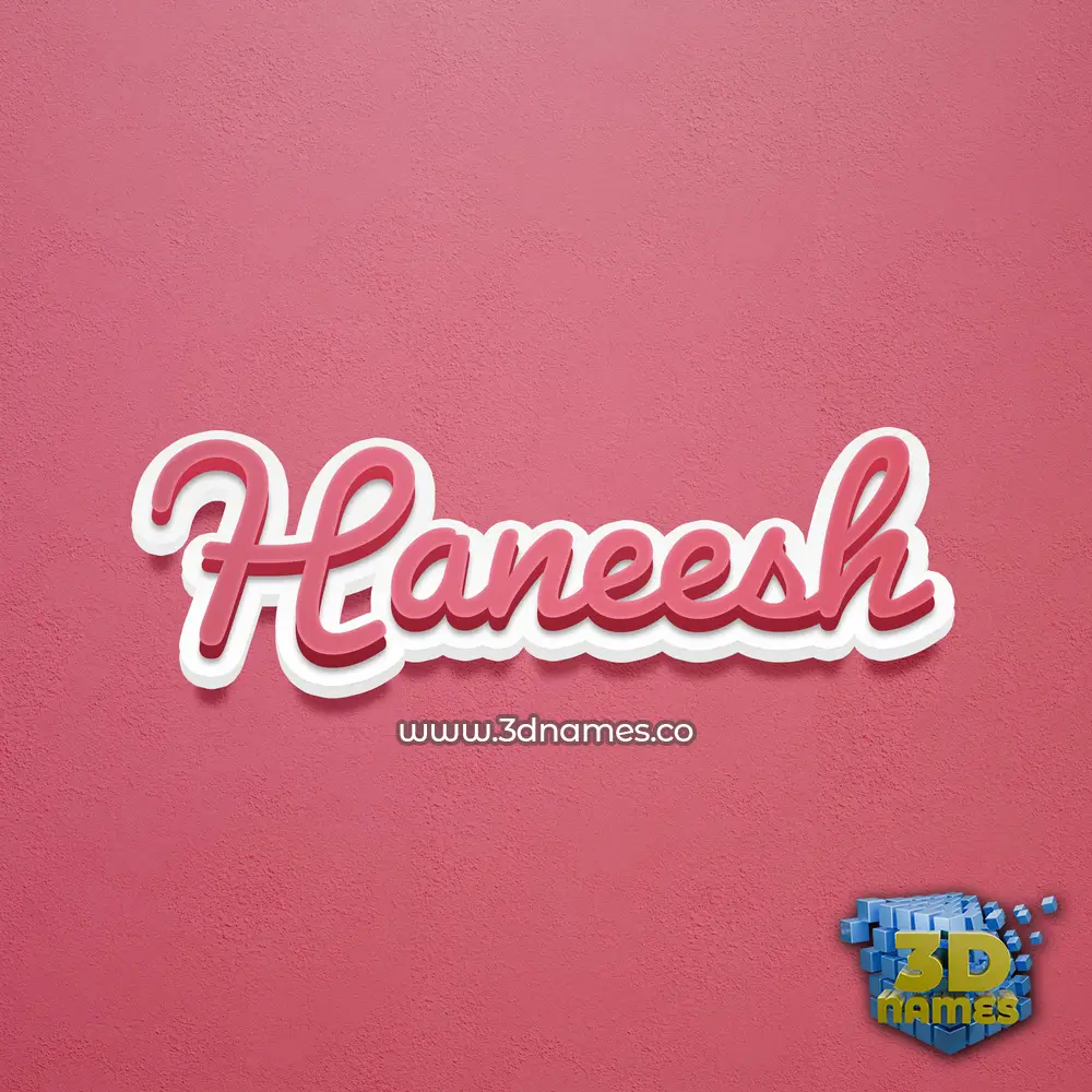 haneesh in Red Scribble style - 3D name wallpaper