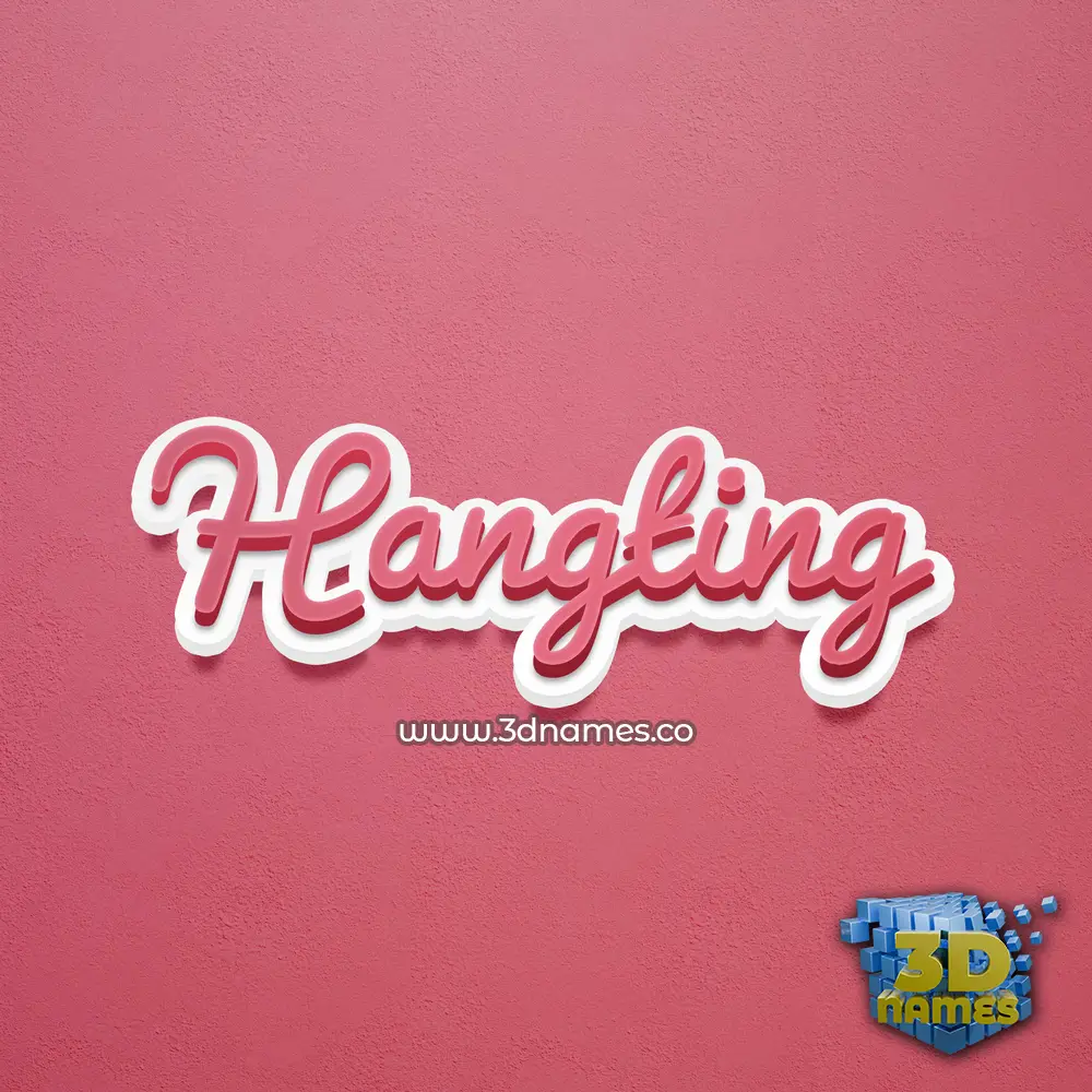 hangting in Red Scribble style - 3D name wallpaper