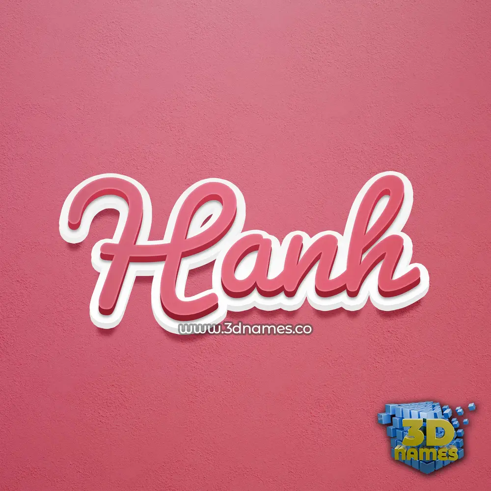 hanh in Red Scribble style - 3D name wallpaper