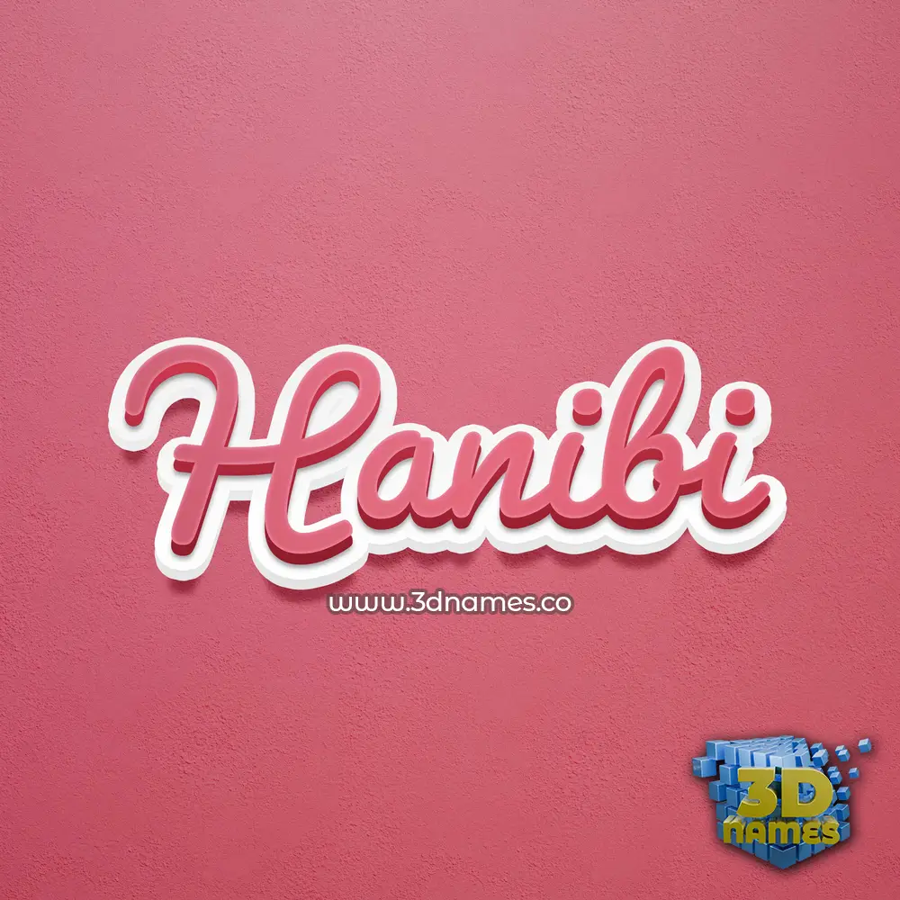 hanibi in Red Scribble style - 3D name wallpaper