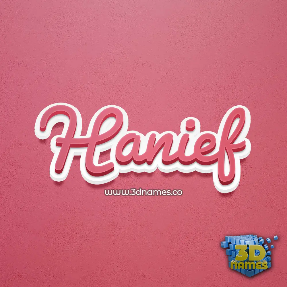 hanief in Red Scribble style - 3D name wallpaper