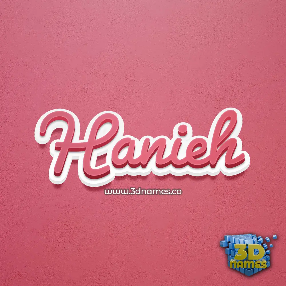 hanieh in Red Scribble style - 3D name wallpaper
