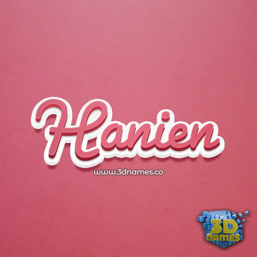 hanien in Red Scribble style - 3D name wallpaper