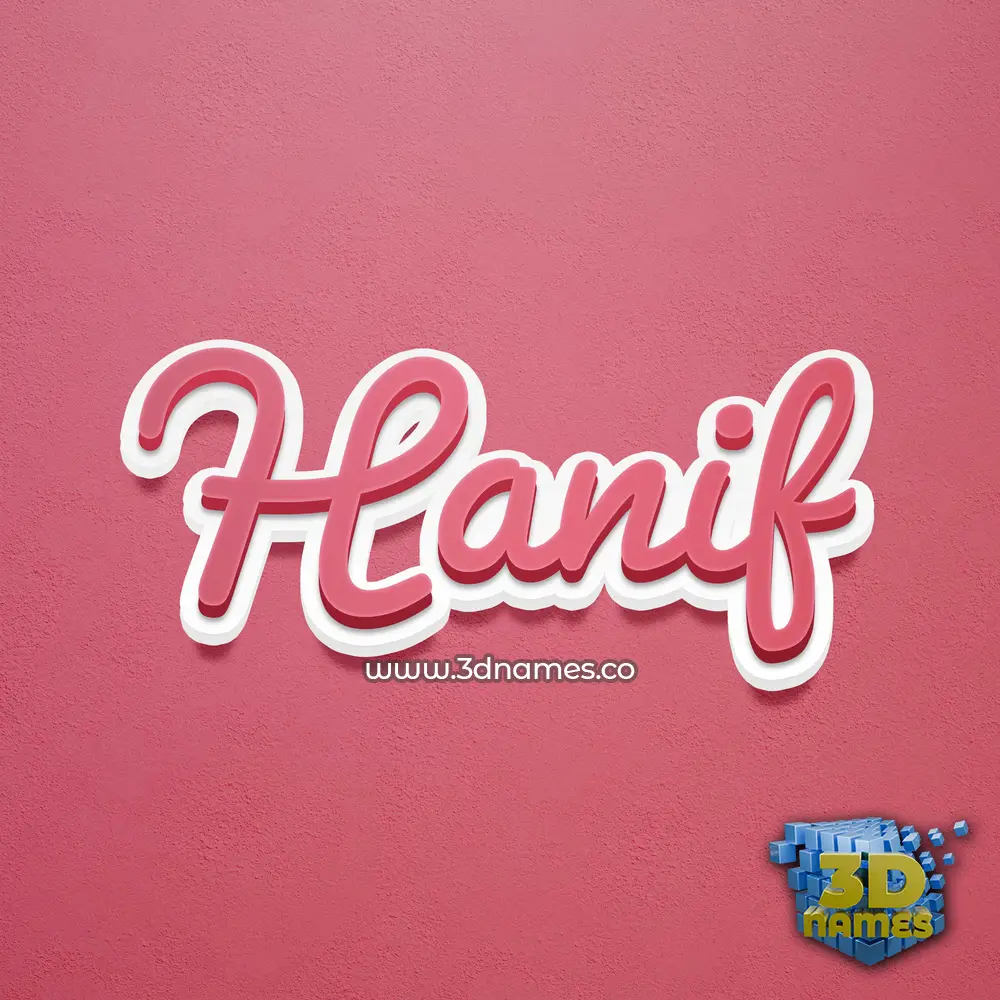 hanif in Red Scribble style - 3D name wallpaper