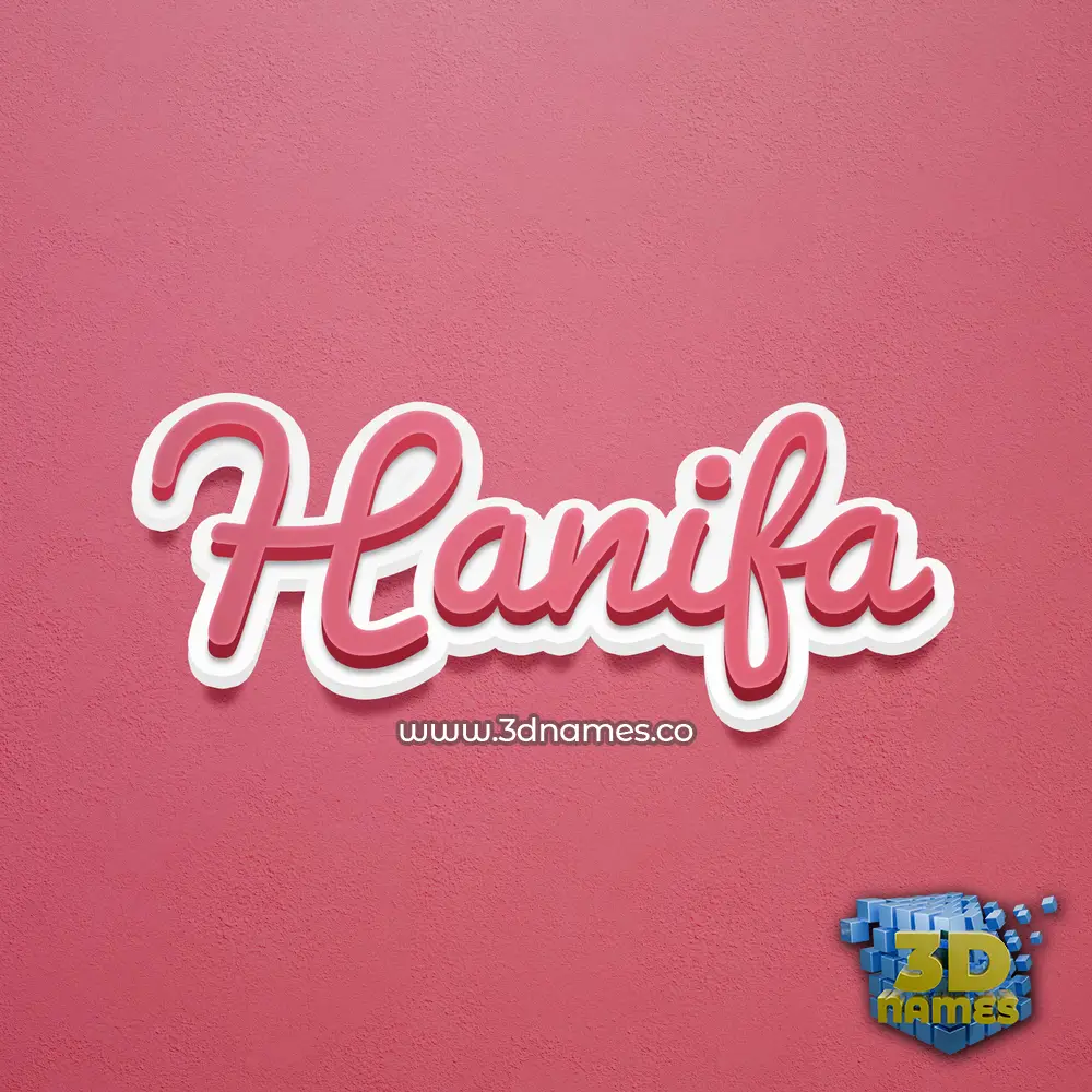 hanifa in Red Scribble style - 3D name wallpaper