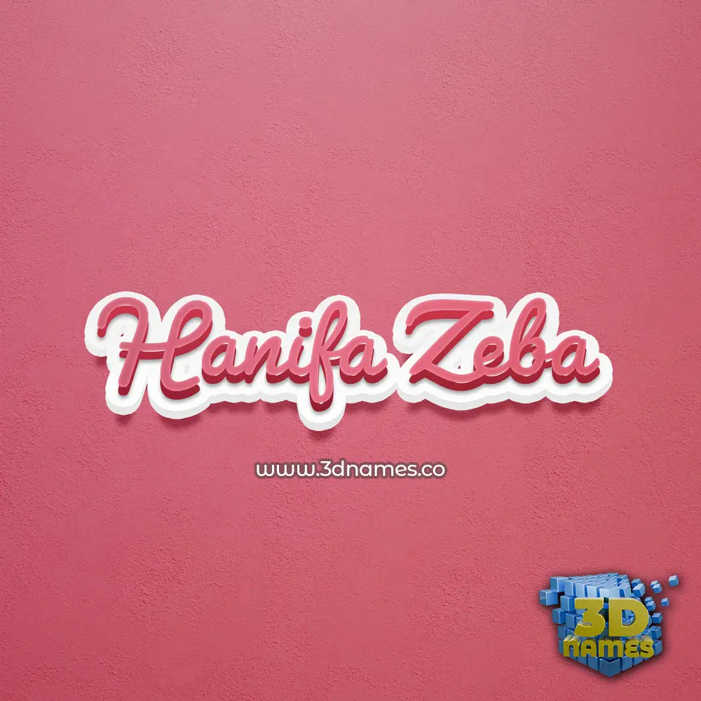 hanifa zeba in Red Scribble style - 3D name wallpaper