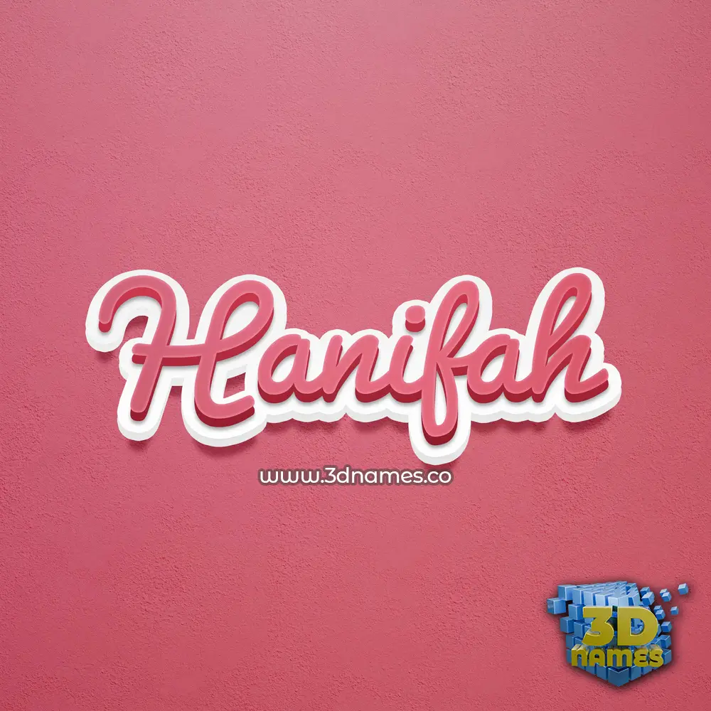 hanifah in Red Scribble style - 3D name wallpaper