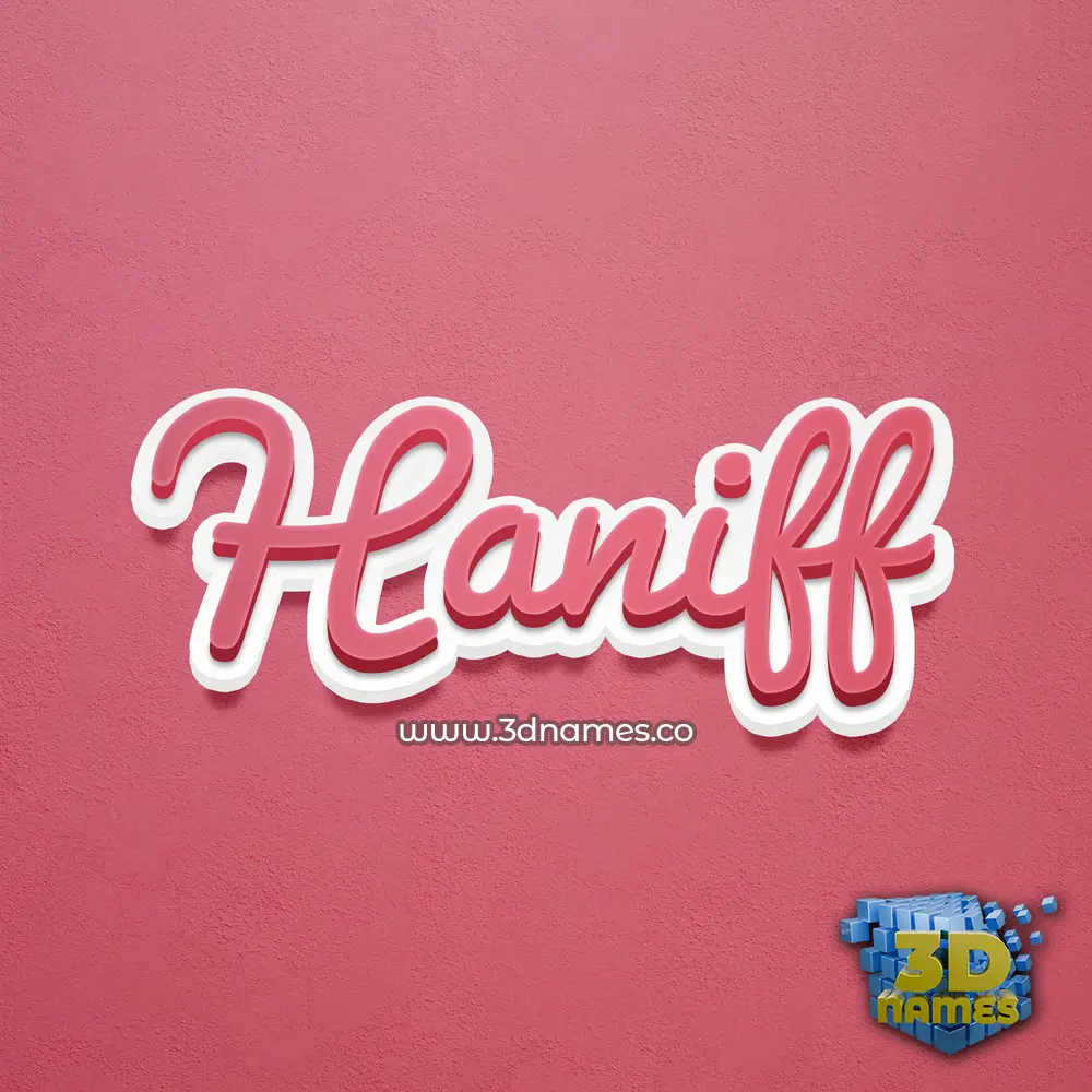 haniff in Red Scribble style - 3D name wallpaper