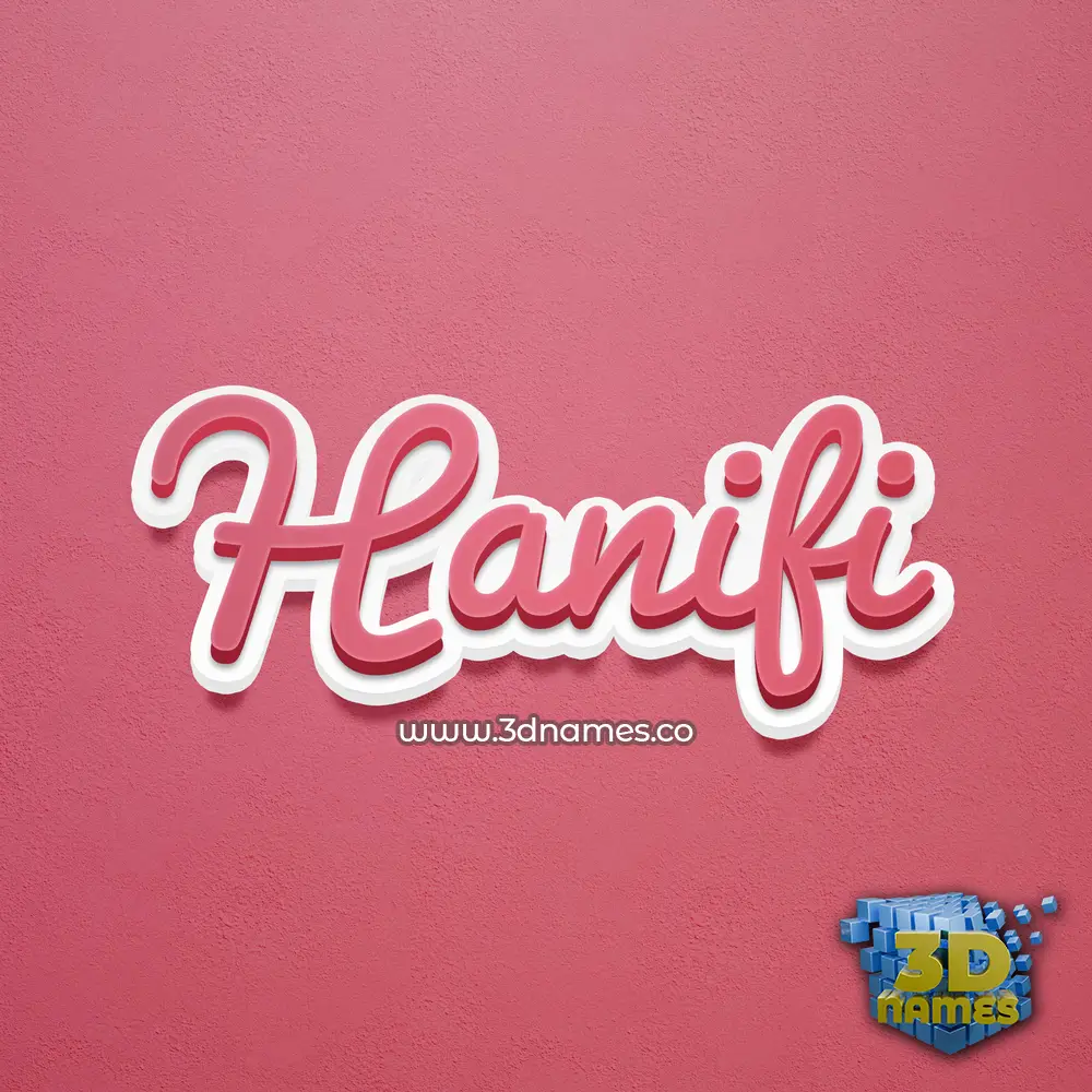 hanifi in Red Scribble style - 3D name wallpaper