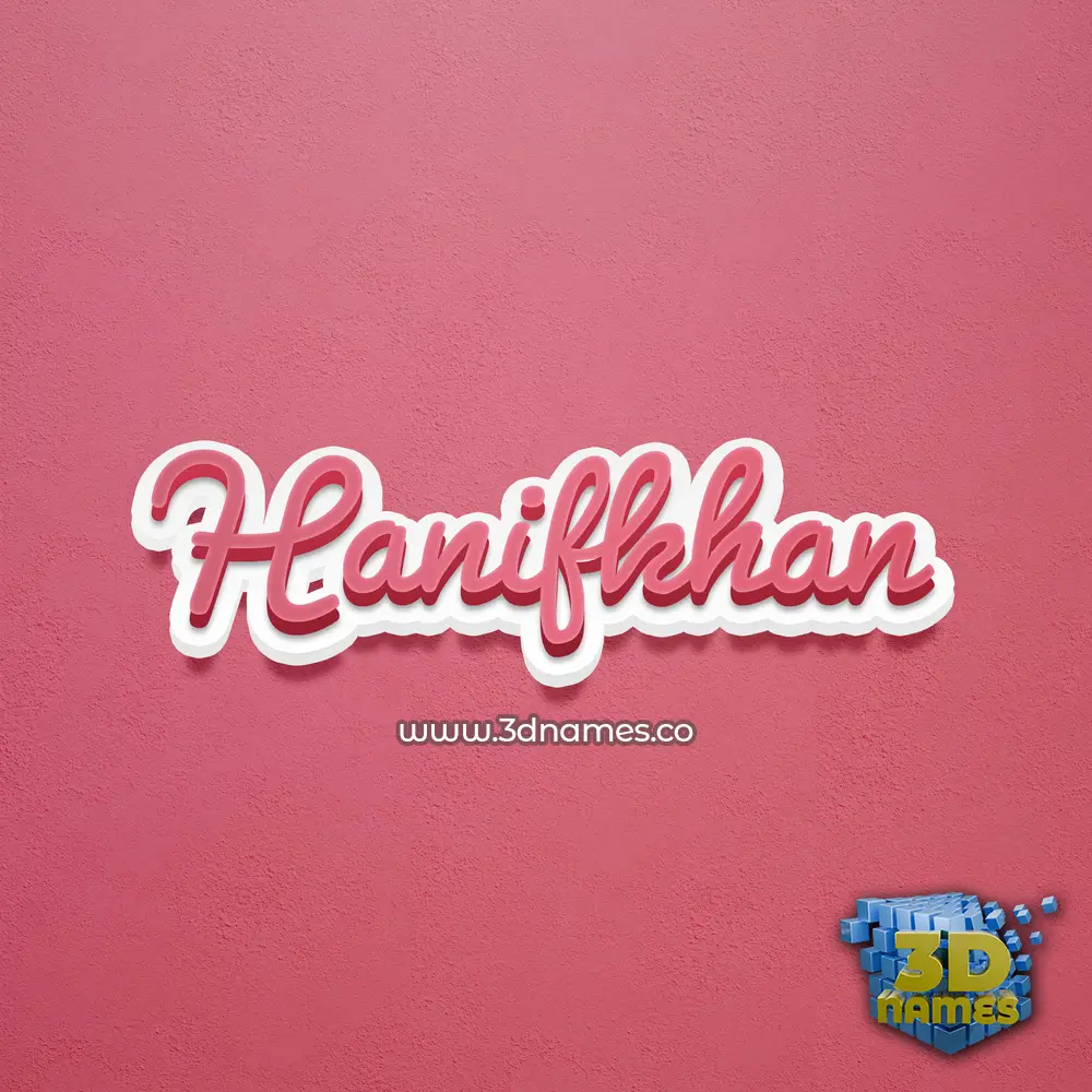 hanifkhan in Red Scribble style - 3D name wallpaper