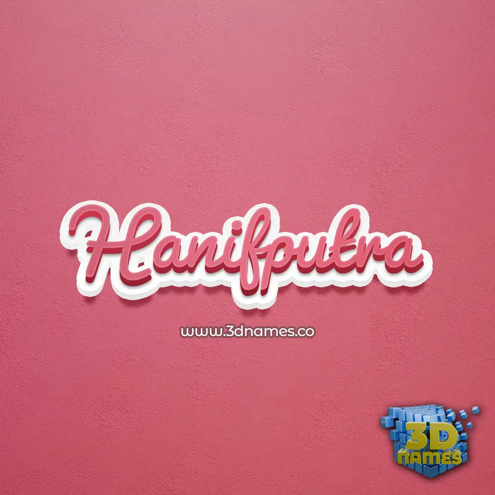 hanifputra in Red Scribble style - 3D name wallpaper