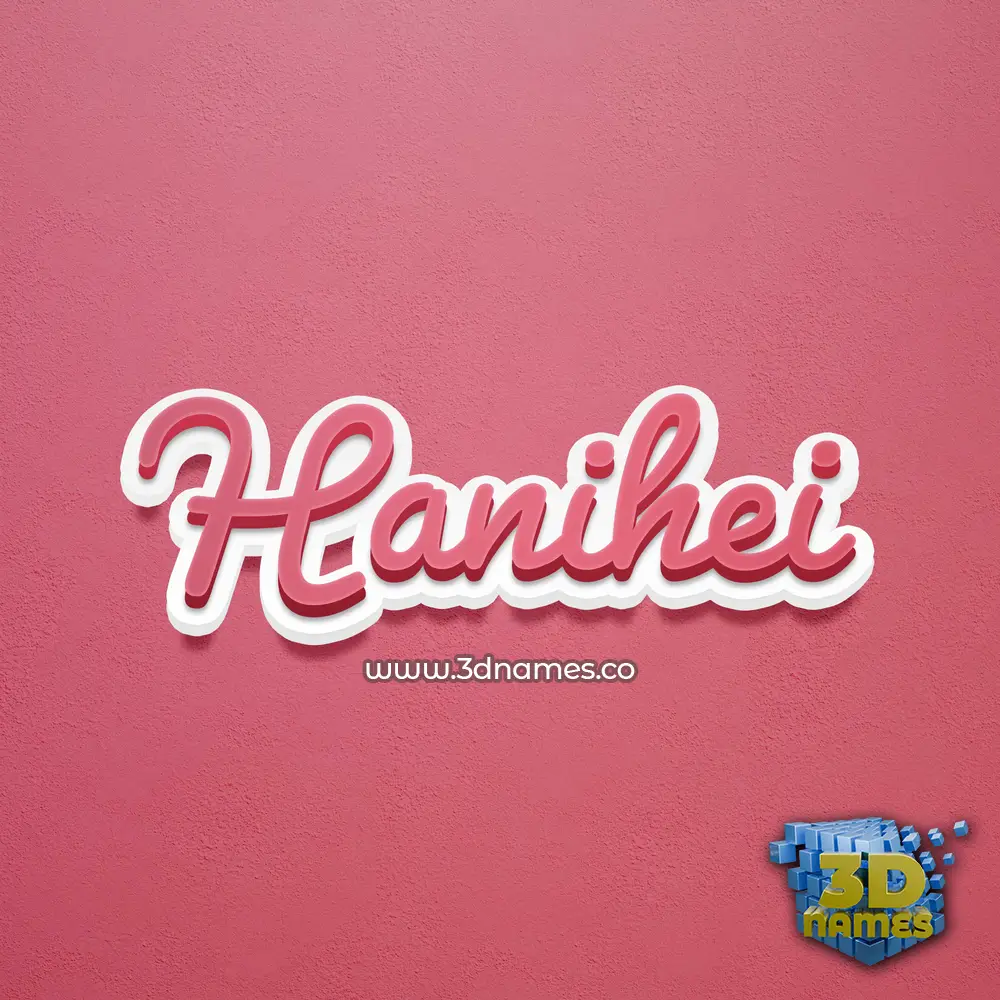 hanihei in Red Scribble style - 3D name wallpaper