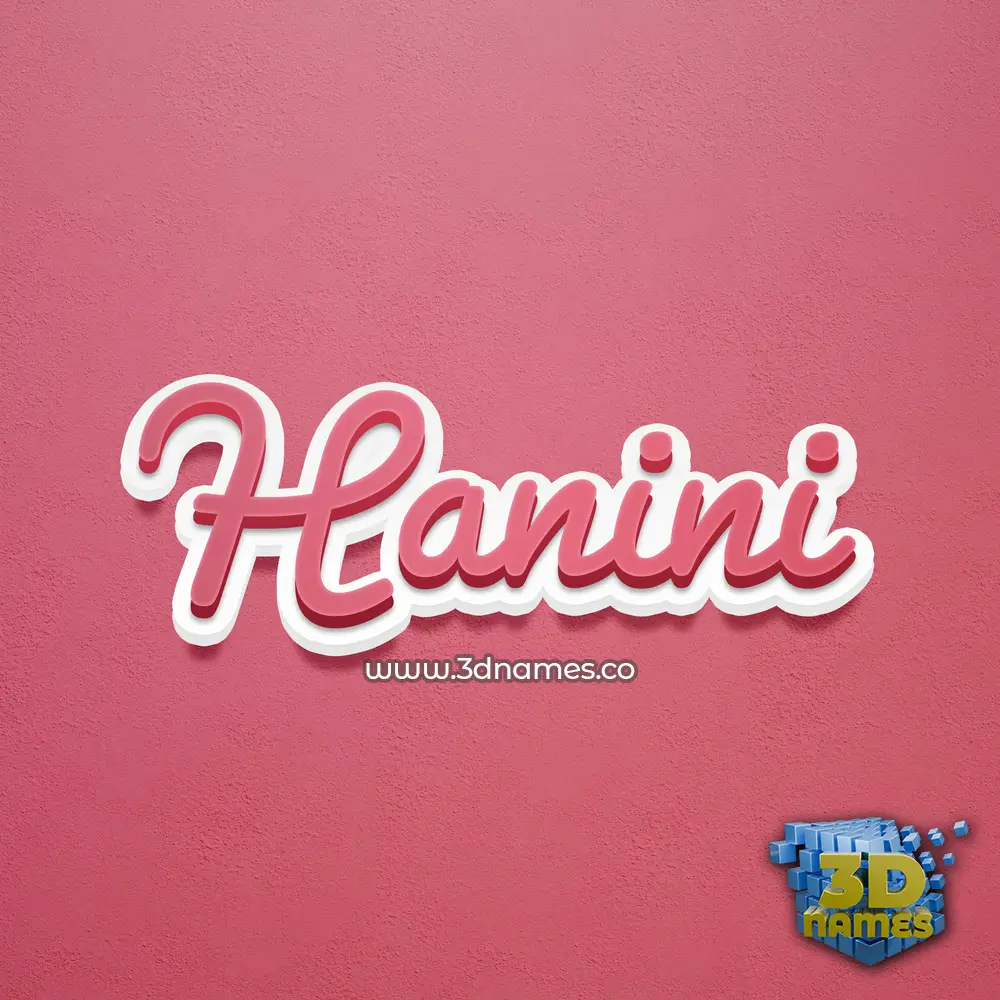 hanini in Red Scribble style - 3D name wallpaper