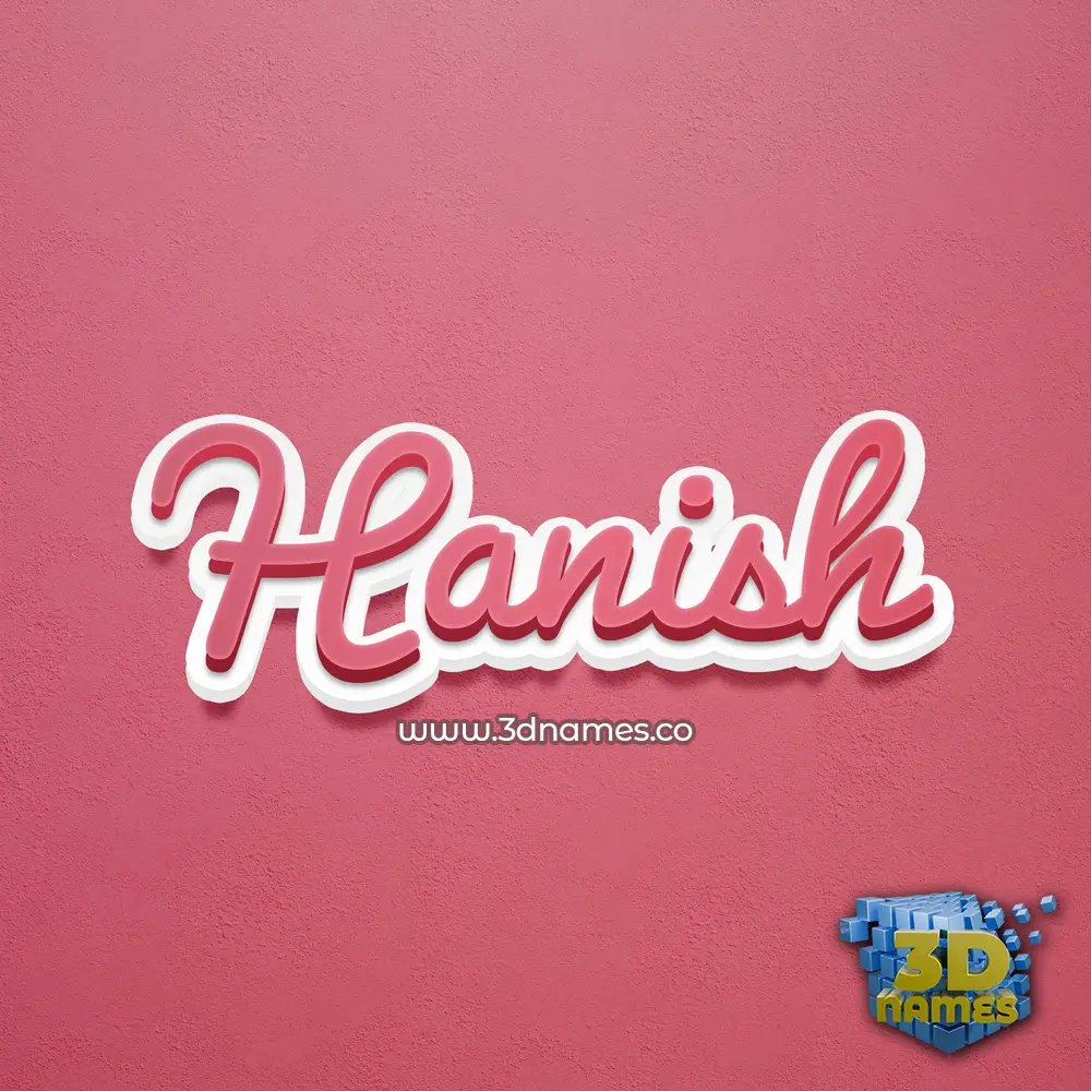 hanish in Red Scribble style - 3D name wallpaper