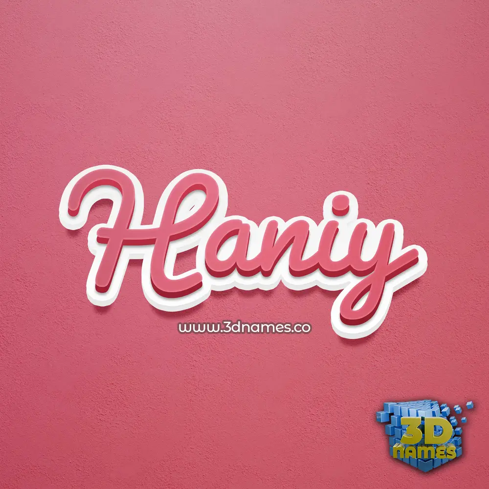 haniy in Red Scribble style - 3D name wallpaper