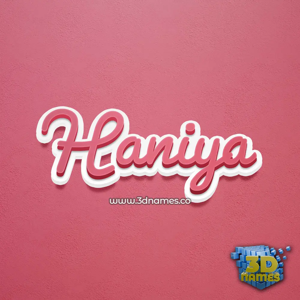 haniya in Red Scribble style - 3D name wallpaper