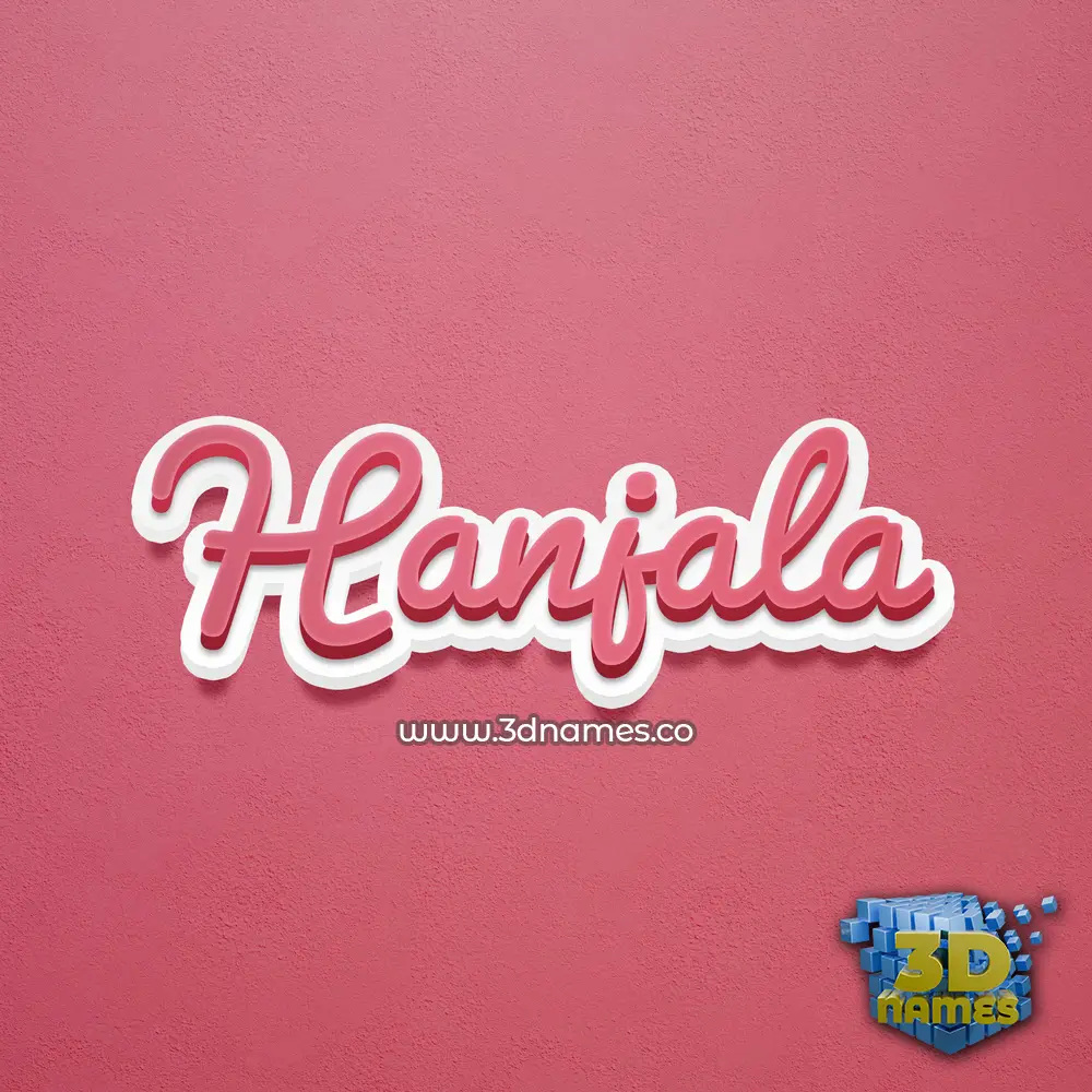 hanjala in Red Scribble style - 3D name wallpaper