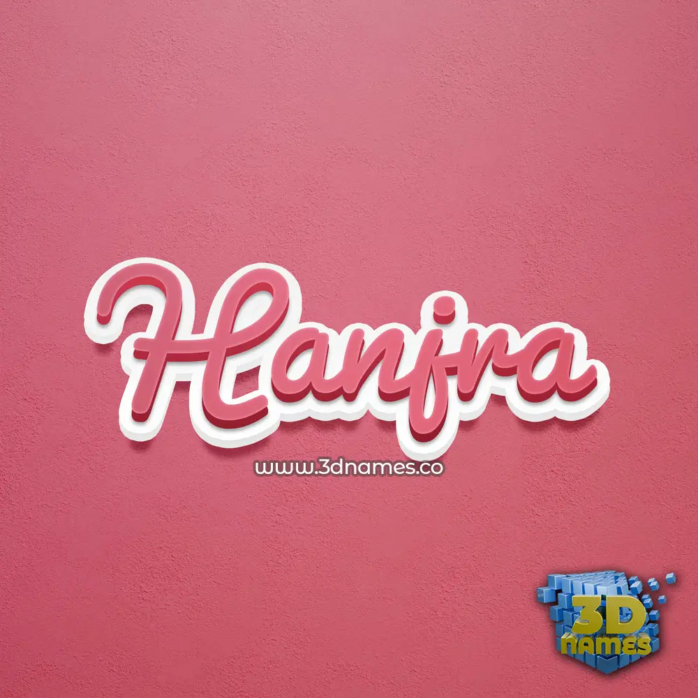 hanjra in Red Scribble style - 3D name wallpaper