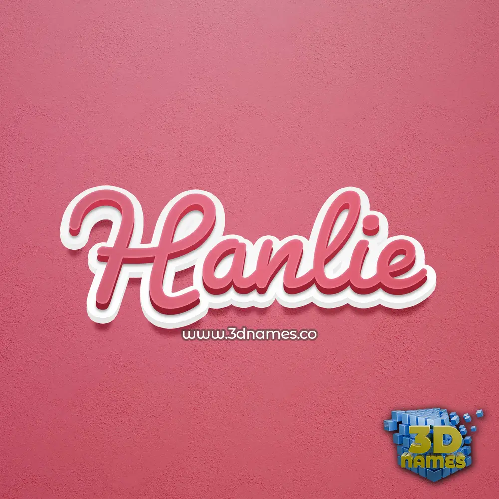 hanlie in Red Scribble style - 3D name wallpaper