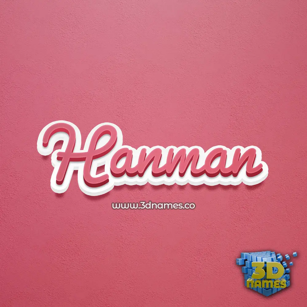 hanman in Red Scribble style - 3D name wallpaper