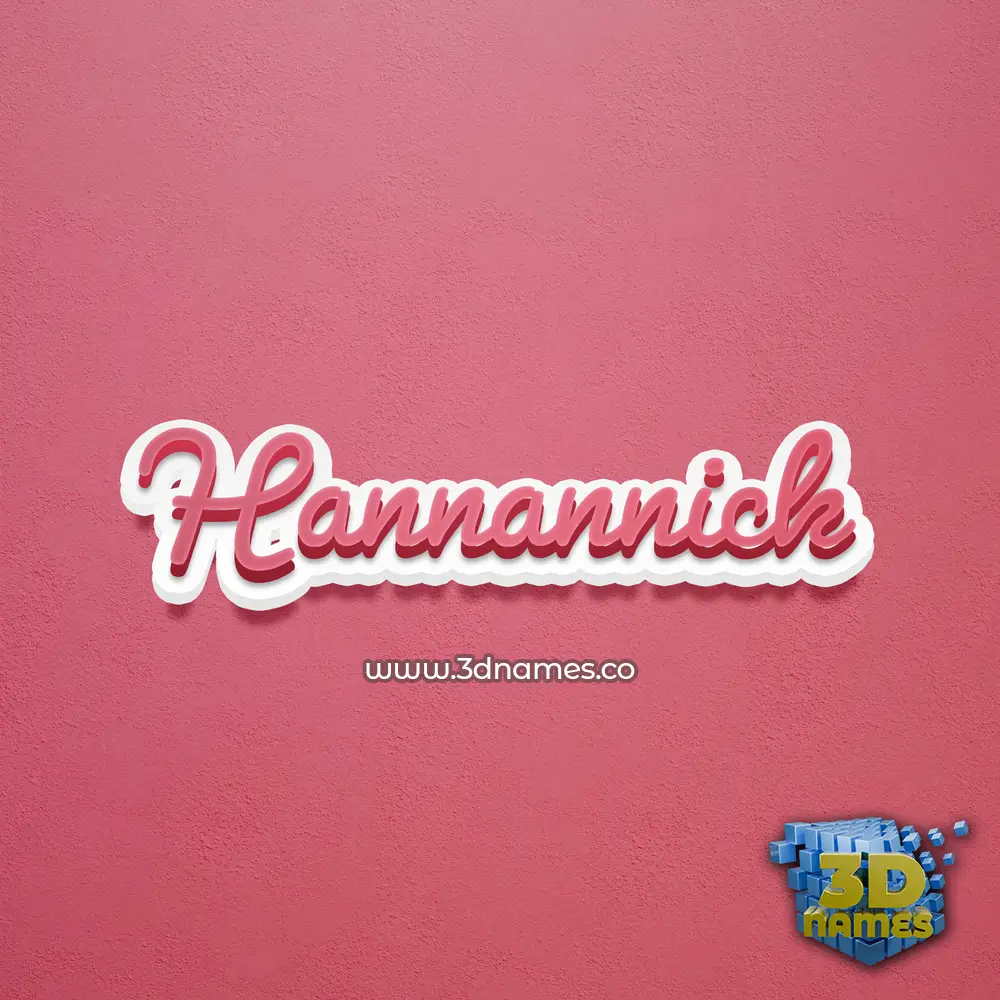 hannannick in Red Scribble style - 3D name wallpaper