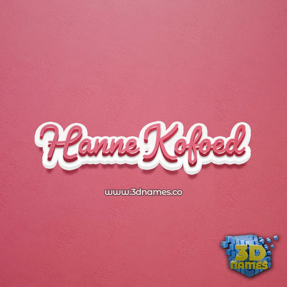 hanne kofoed in Red Scribble style - 3D name wallpaper