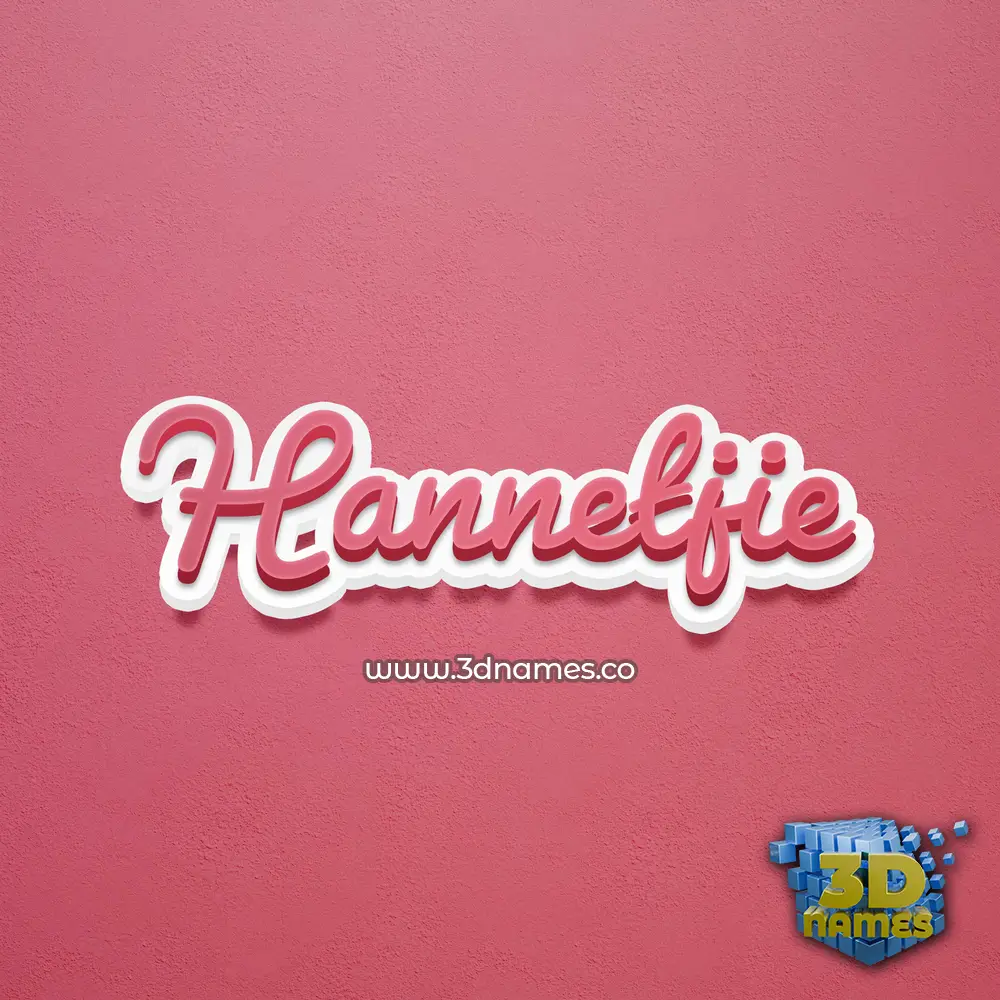 hannetjie in Red Scribble style - 3D name wallpaper